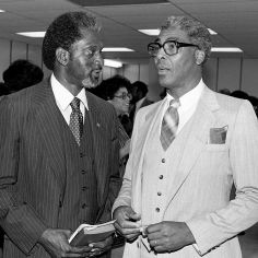 Dr. David Satcher, left, president of Meharry Medical College, talks with Dr. Kelly Miller Smith, pastor of First Baptist Church, Capitol Hill, after speaking at a Health Care Day service at the church July 11, 1982. Dale Ernsberger / The Tennessean
